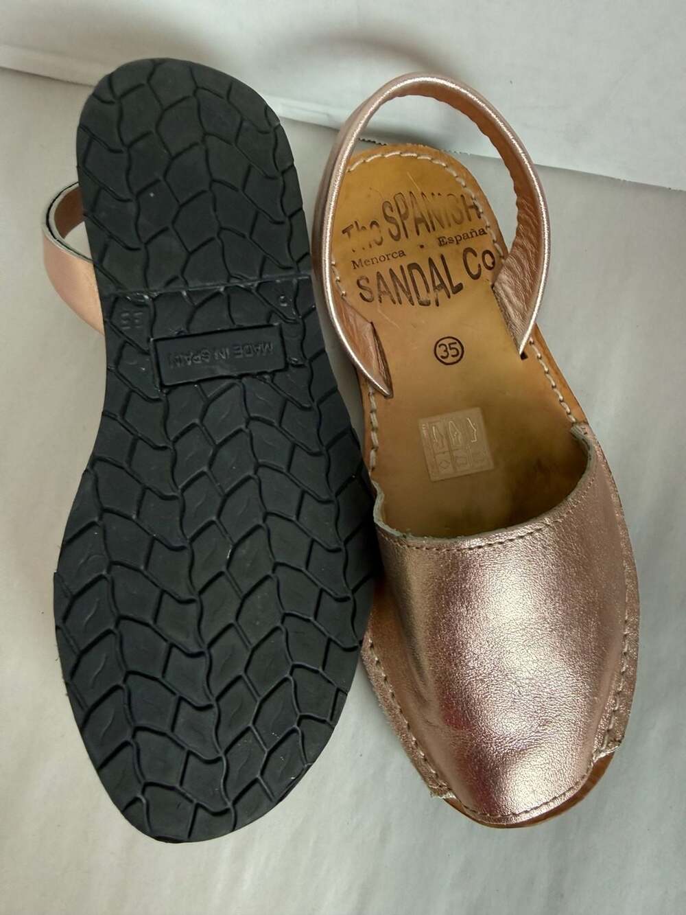 The Spanish Sandal Co. Women's Metallic Rose Gold Avarca Sandals - Picture 6 of 6
